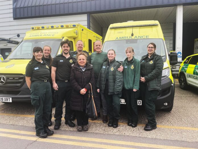 Antony Linwood meets the ambulance crews who saved his life