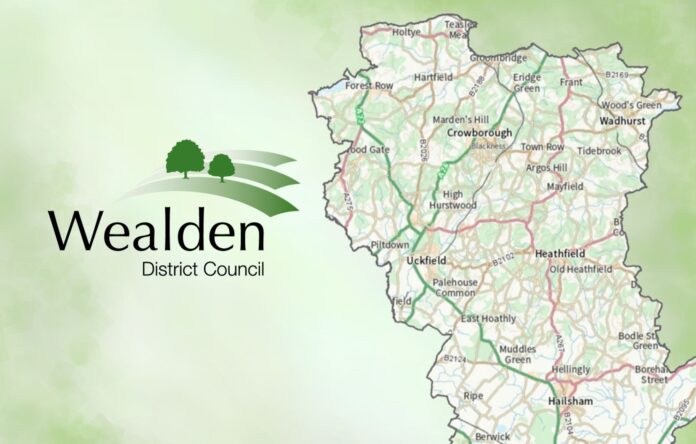Map of Wealden district with council logo