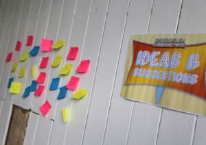 The suggestions wall at the community hub