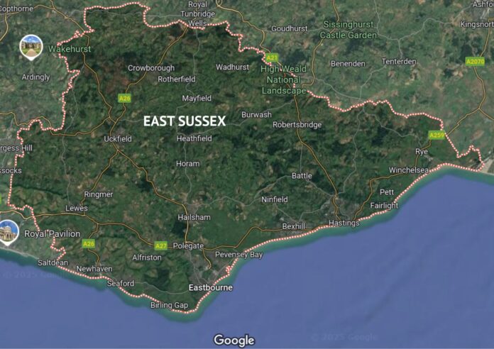 Map of East Sussex