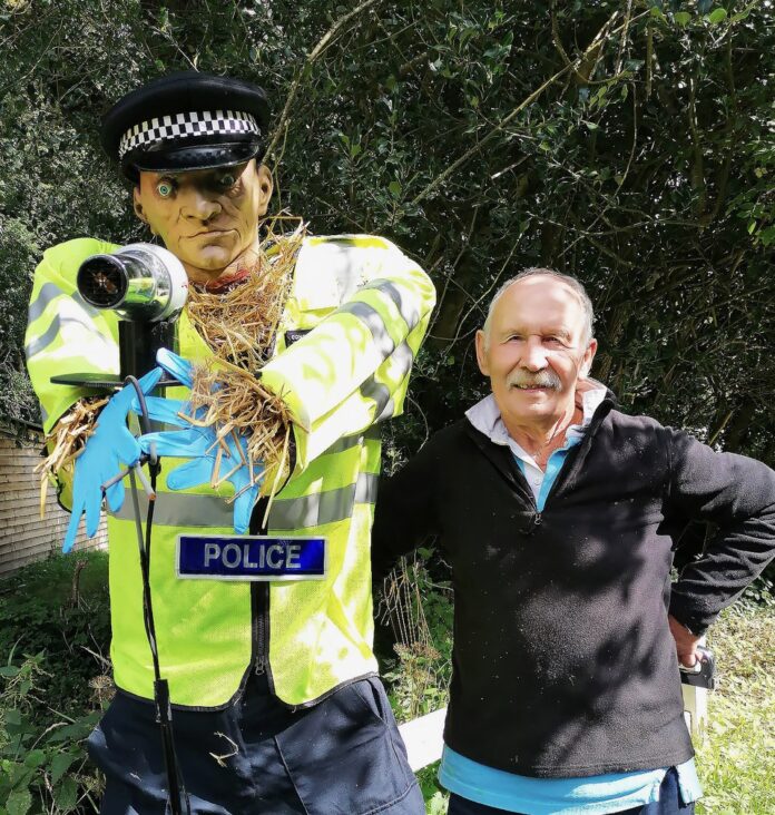 Graeme Pratt convener of the Motts Mill scarecrow competition with one of last years entries