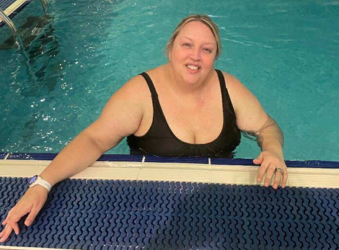 Cancer patient, Bryanna Ryder, who has completed a 21 mile fundraising swim