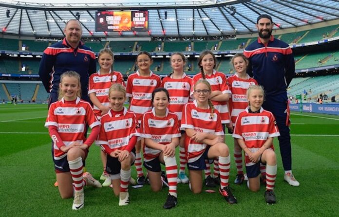 Crowborough Rugby Club Under 11 girls pictured at Twickenham