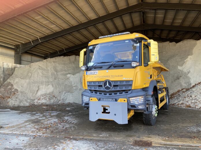 Gritter in a salt barn