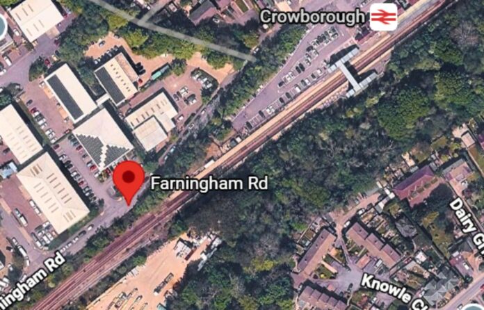 Google map showing Farningham Road, Crowborough